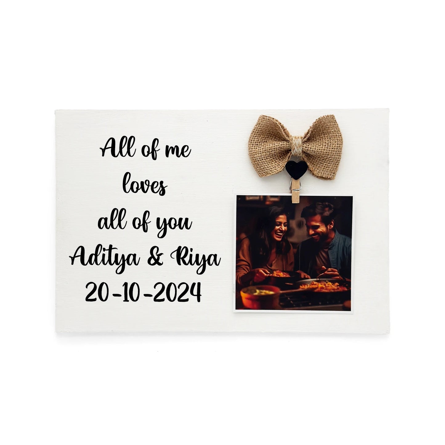 Personalised Hand-Painted Rectangular Wooden Photo Holder