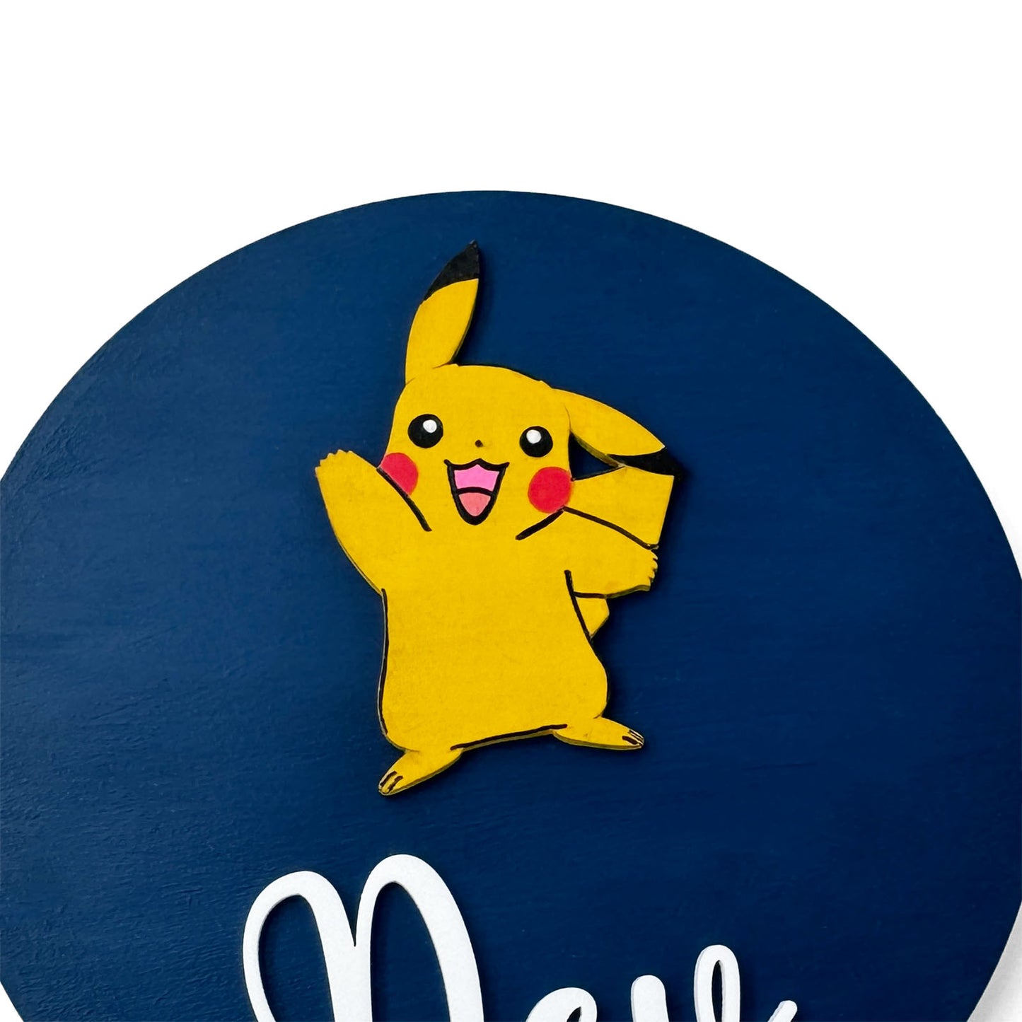 Pokémon Pikachu Themed Hand-Painted Wooden Name Plate For Kids