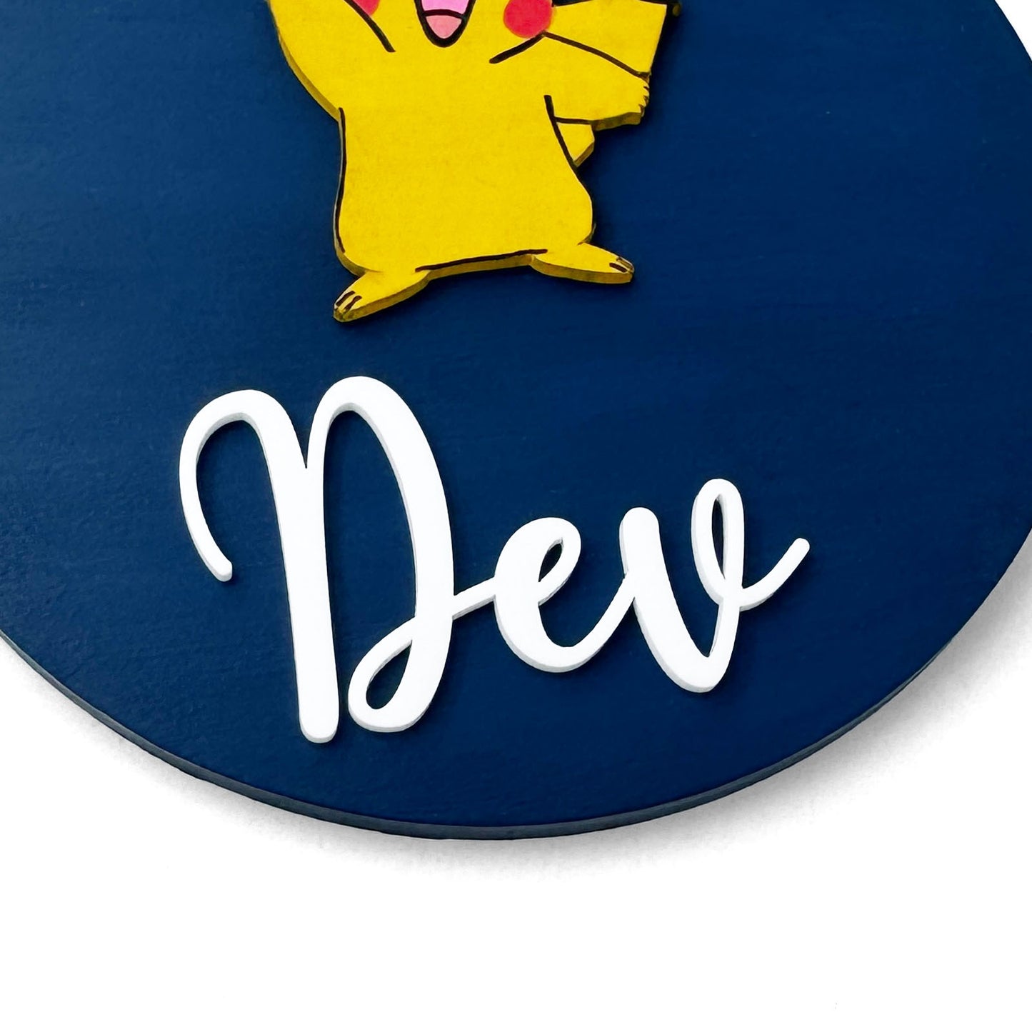 Pokémon Pikachu Themed Hand-Painted Wooden Name Plate For Kids