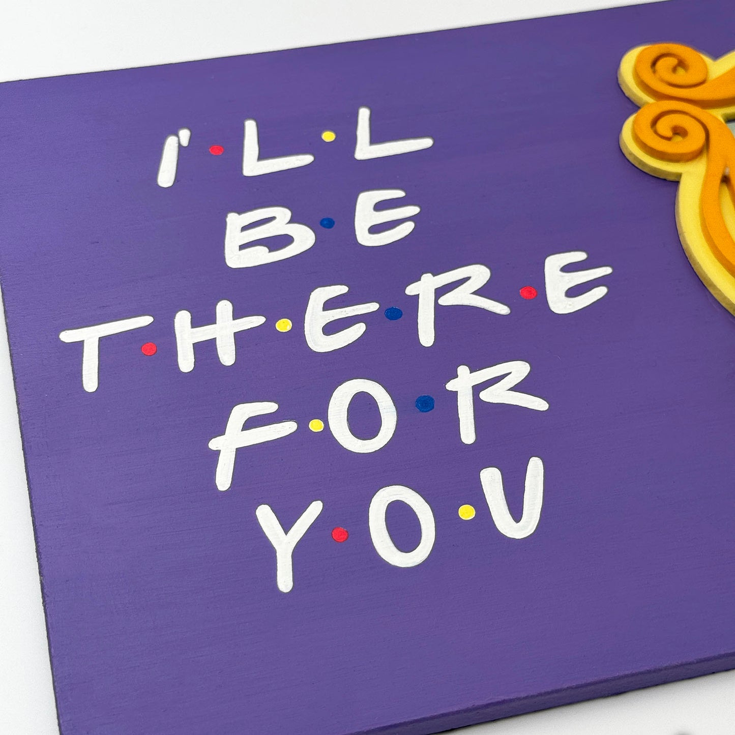 I'll Be There For You Hand-Painted Wooden Photo Holder With Frame
