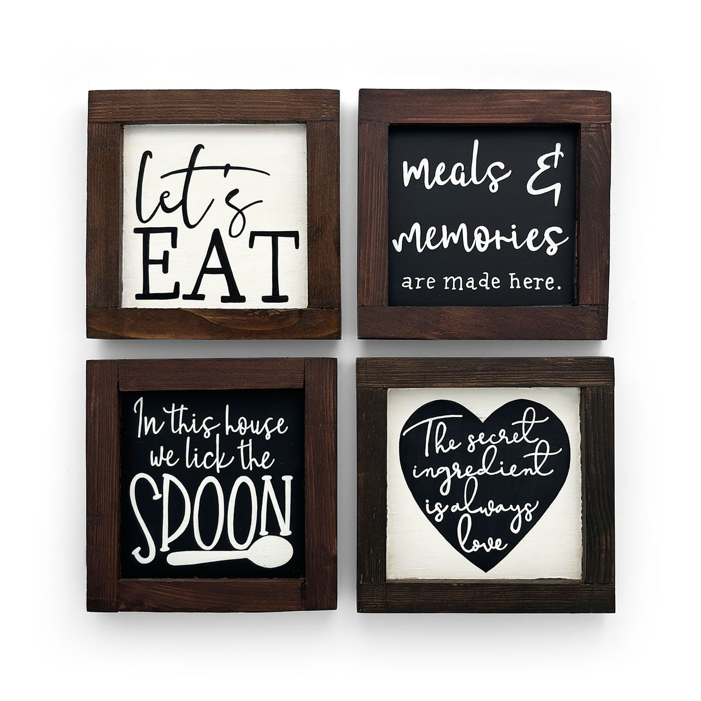 Hand-Painted Wooden Kitchen Wall Combo of 4 - Combo One