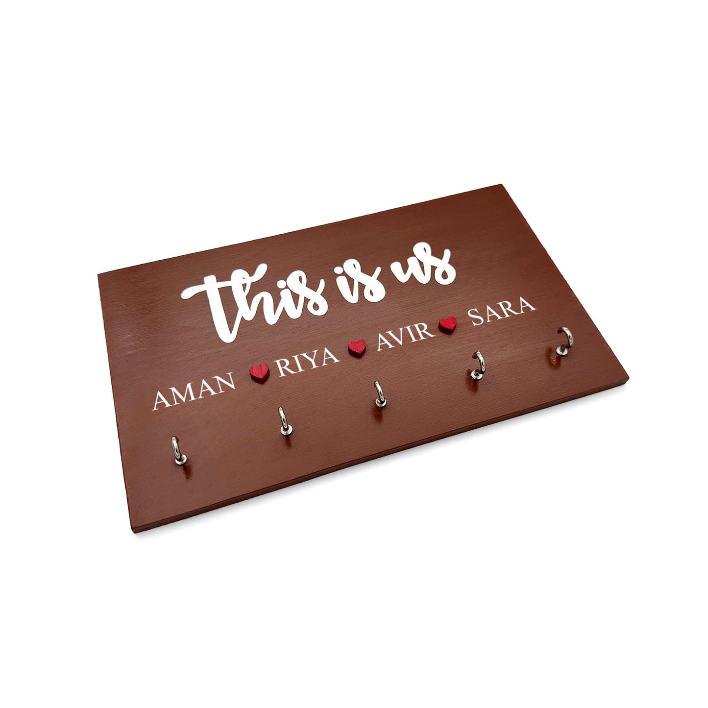 Personalised Hand-Painted Wooden Key Holder - This Is Us