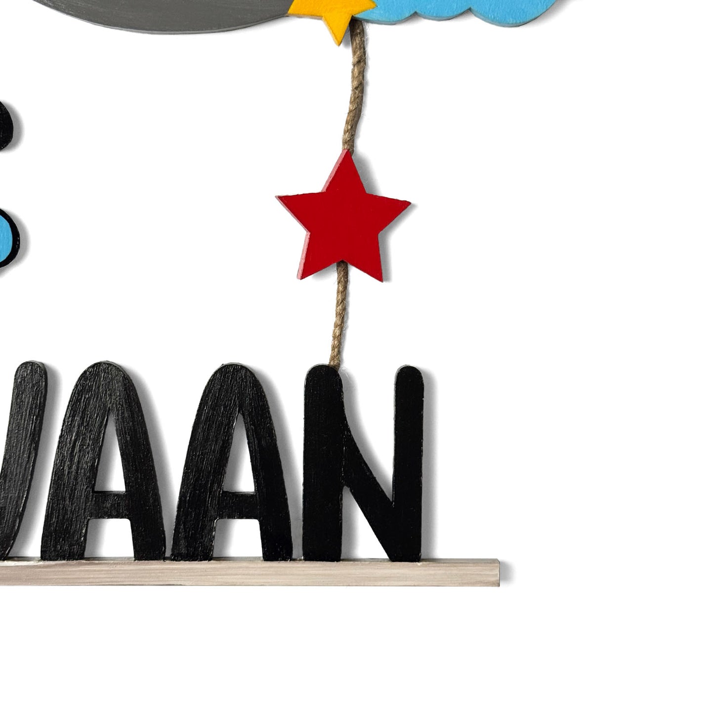 Mickey Mouse Themed Hand-Painted Wooden Kids Name Plate