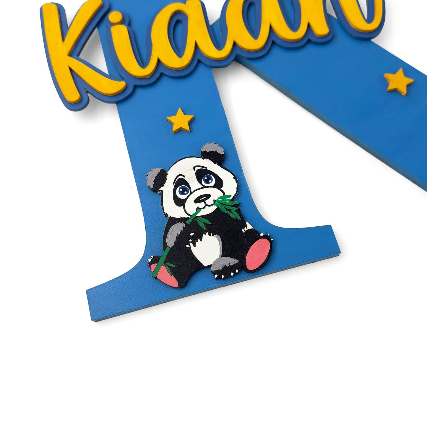 Layered Alphabet Initial Hand-Painted Wooden Kids Name Plate For Boys - Design 1