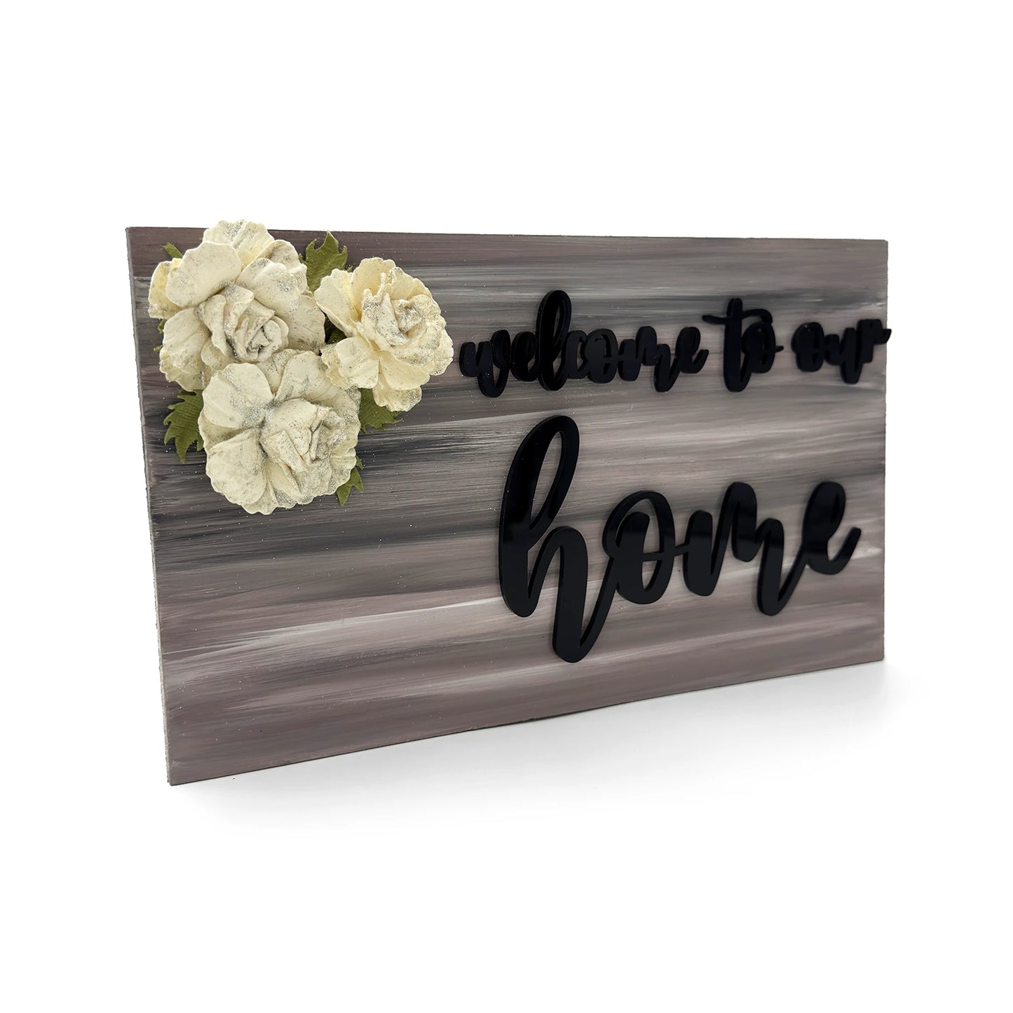 Welcome To Our Home Hand-Painted Wooden Wall Hanging