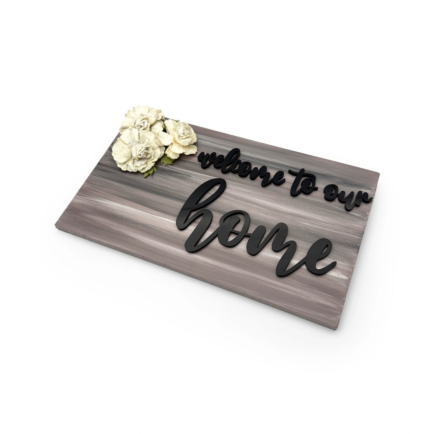 Welcome To Our Home Hand-Painted Wooden Wall Hanging