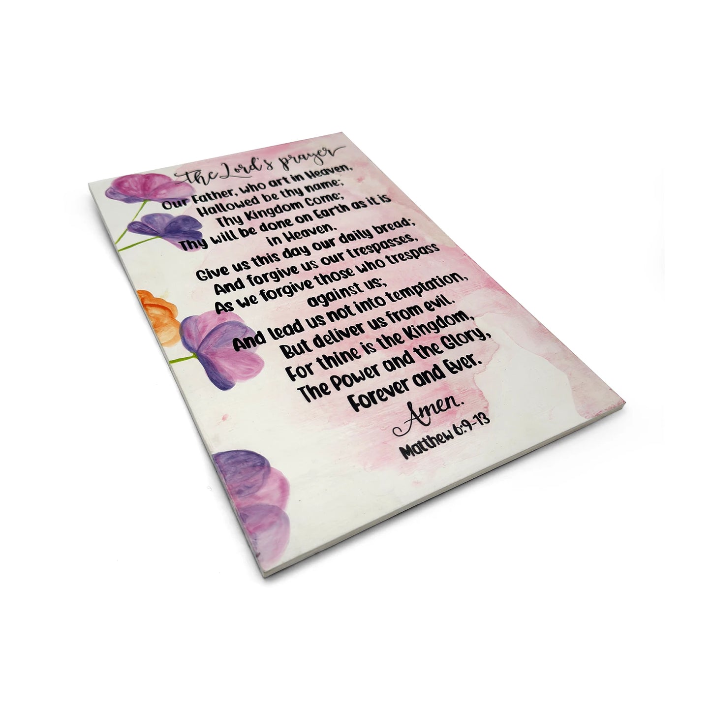 The Lord’s Prayer Hand-Painted Wooden Wall Hanging