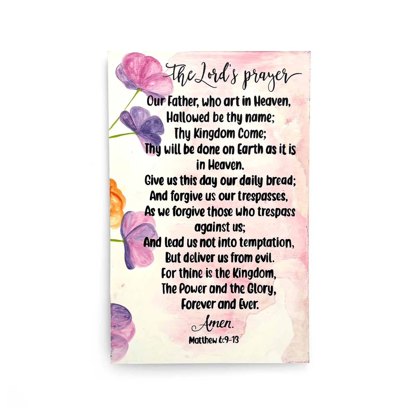 The Lord’s Prayer Hand-Painted Wooden Wall Hanging