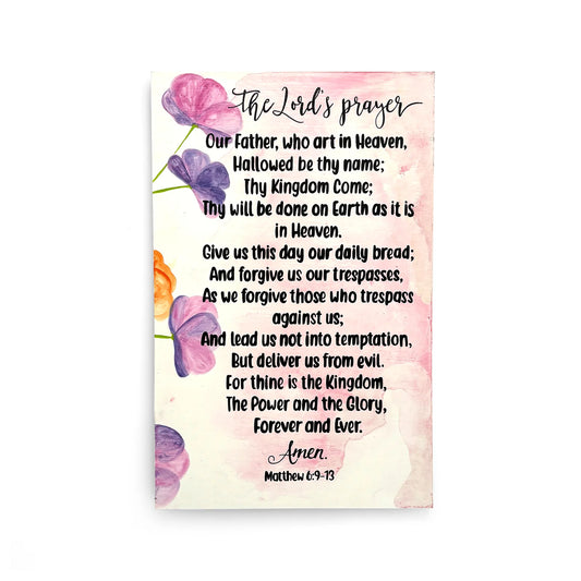The Lord’s Prayer Hand-Painted Wooden Wall Hanging