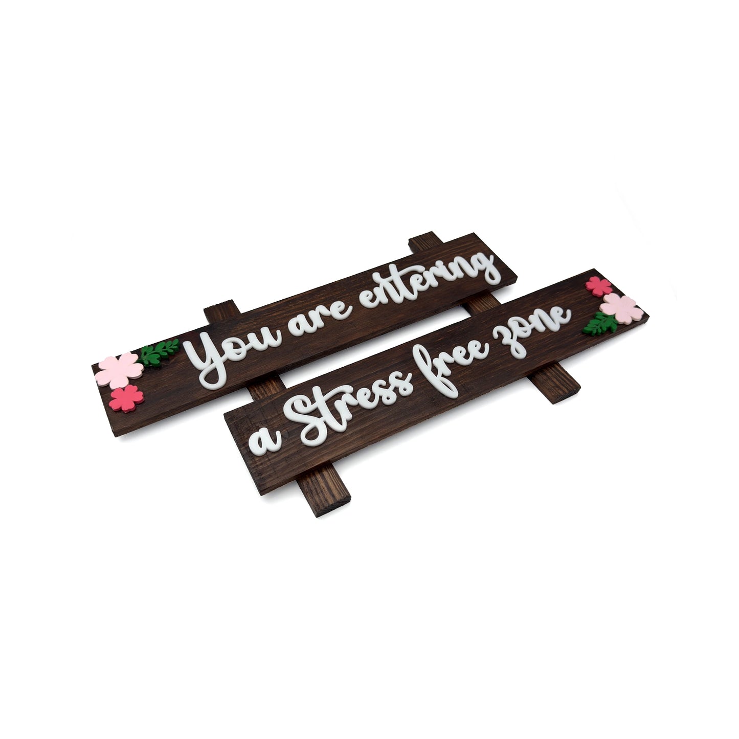 Stress Free Zone Hand-Painted Wooden Wall Hanging