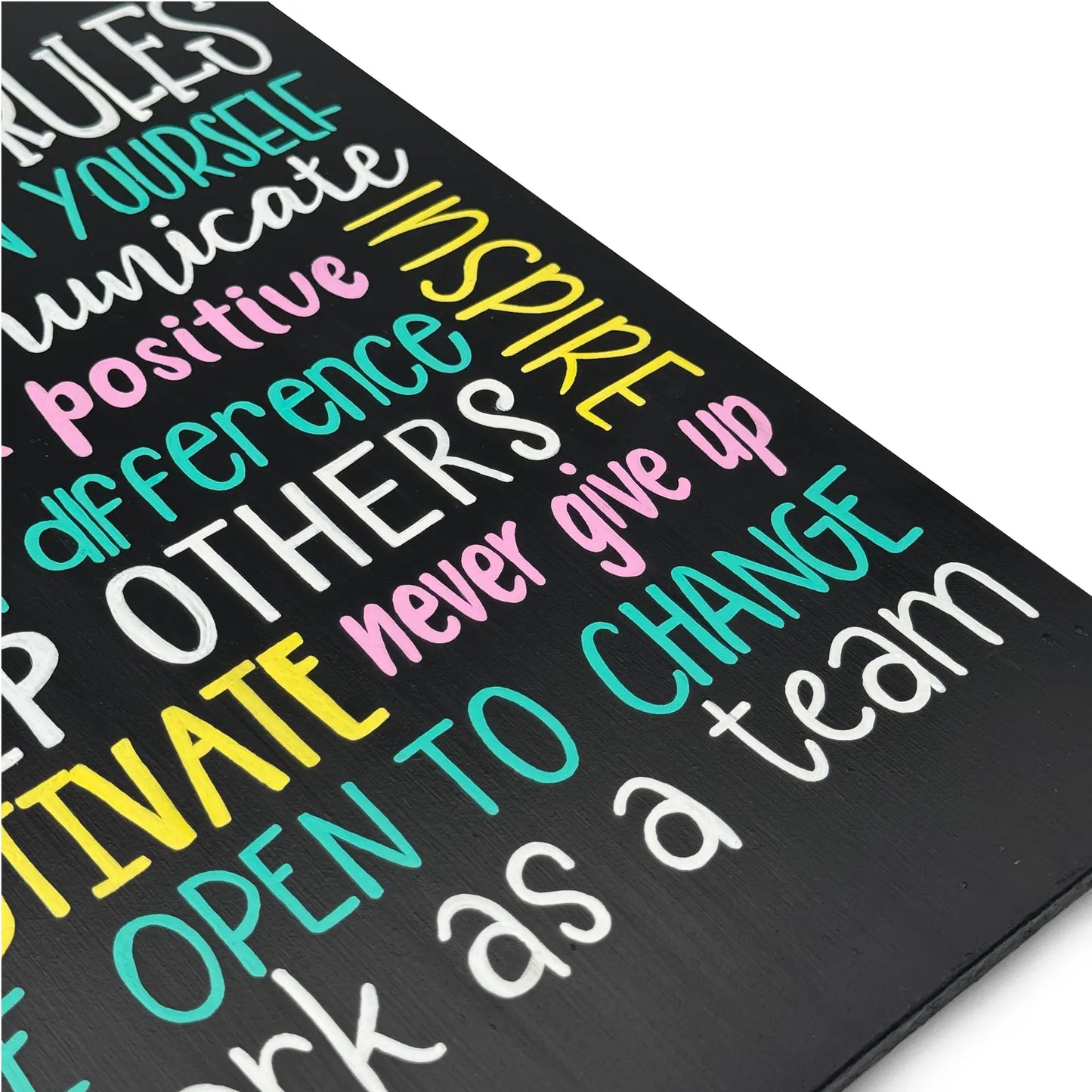 Our Office Rules Hand-Painted Wooden Wall Hanging