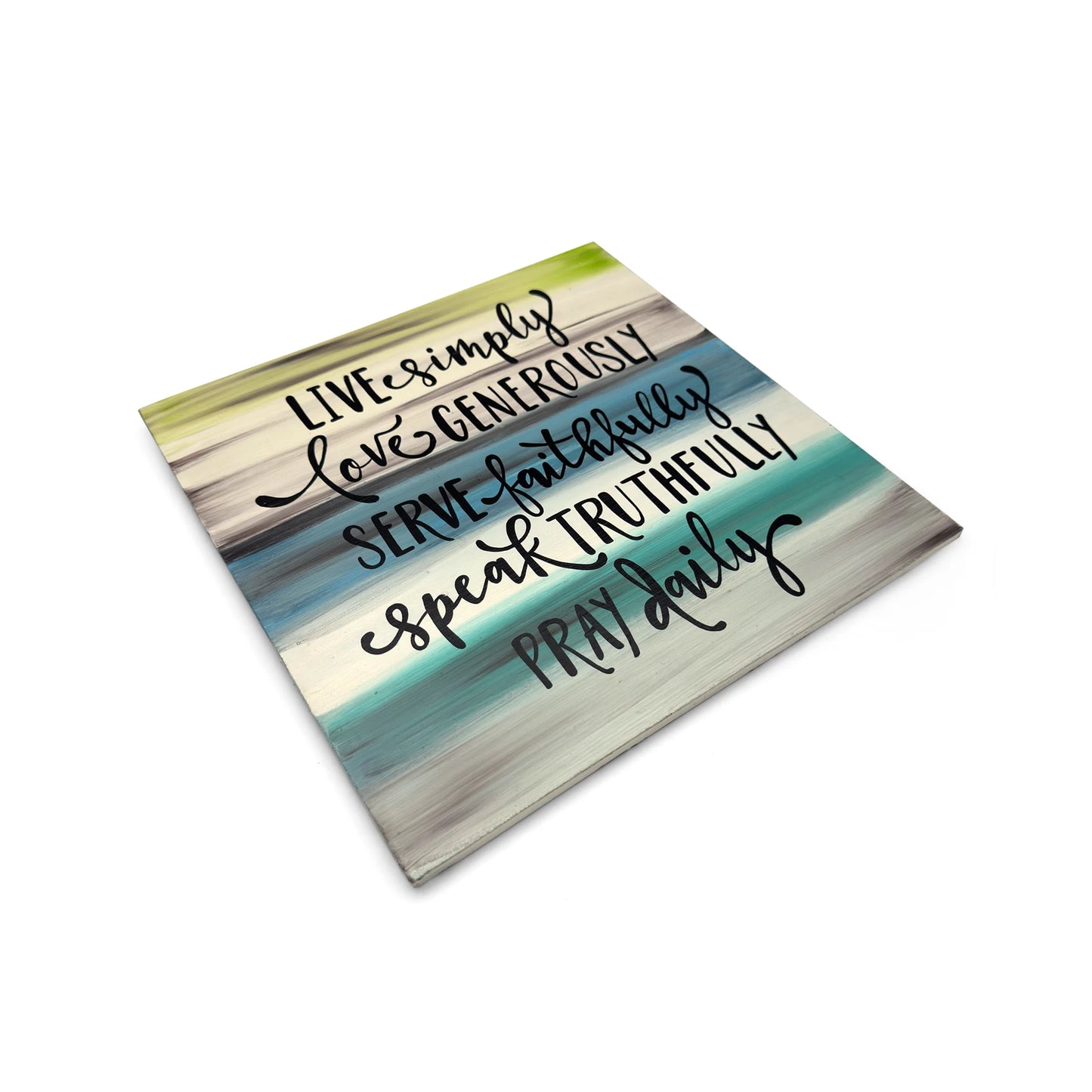 Live Love Serve Speak Pray Hand-Painted Wooden Wall Hanging