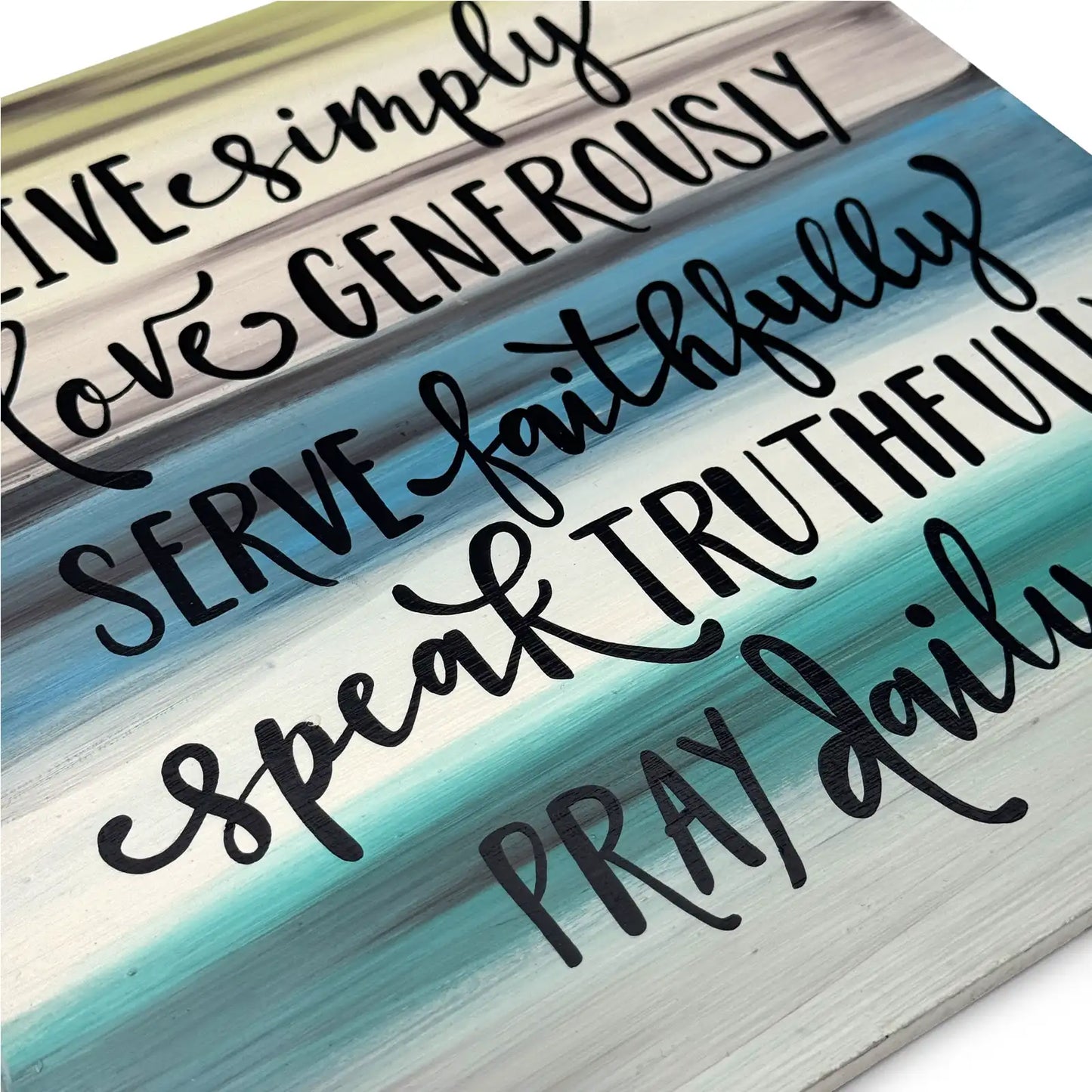 Live Love Serve Speak Pray Hand-Painted Wooden Wall Hanging