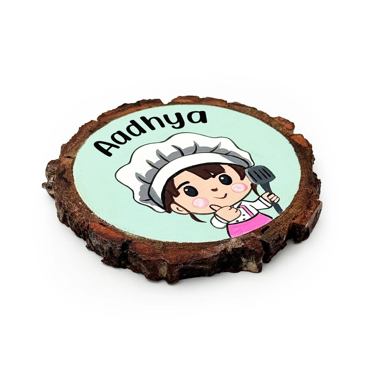 Personalised Hand-Painted Wooden Coaster