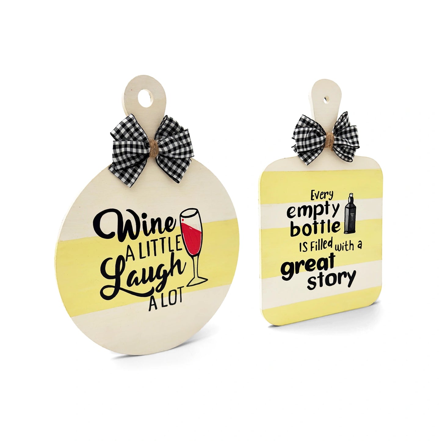 Hand-Painted Wooden Bar Room Hanging Set of 2 - Combo 2