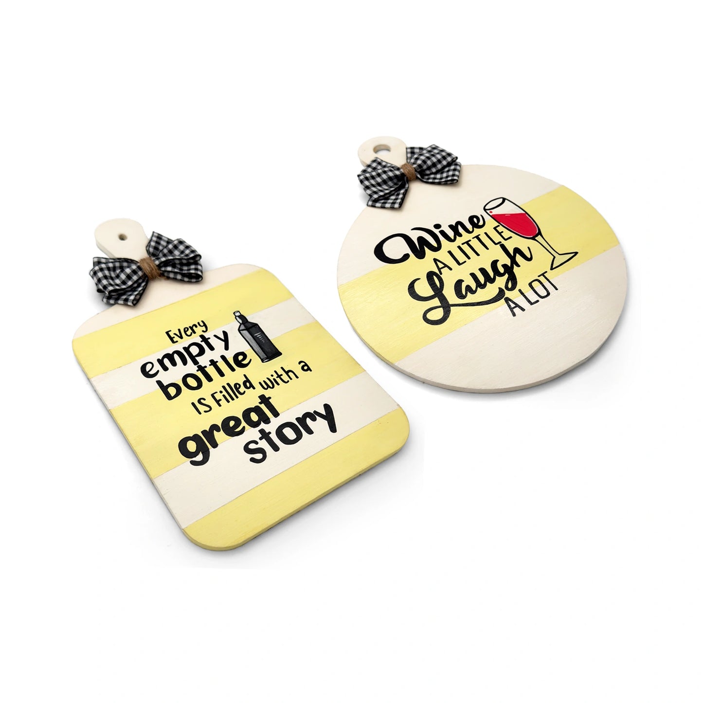 Hand-Painted Wooden Bar Room Hanging Set of 2 - Combo 2