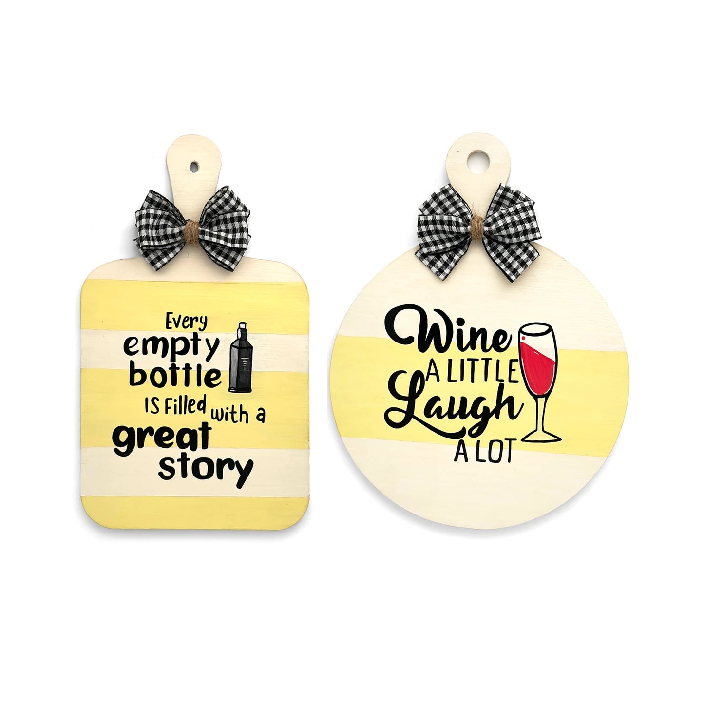 Hand-Painted Wooden Bar Room Hanging Set of 2 - Combo 2