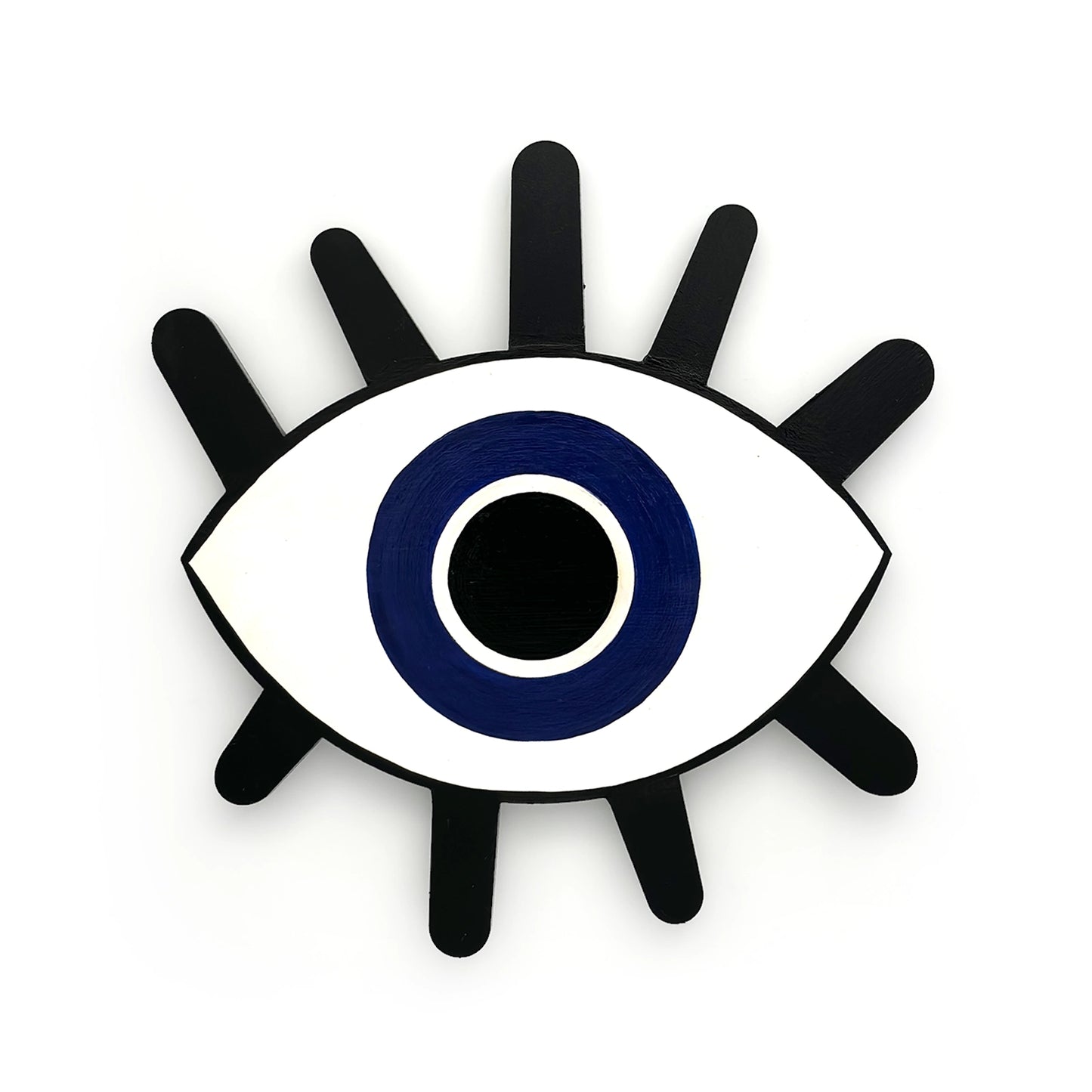 Evil Eye Hand-Painted Wooden Wall Hanging