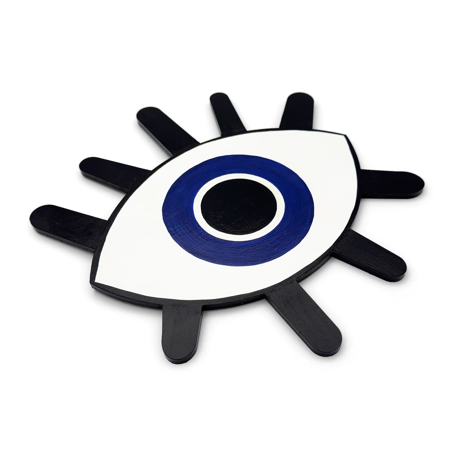 Evil Eye Hand-Painted Wooden Wall Hanging