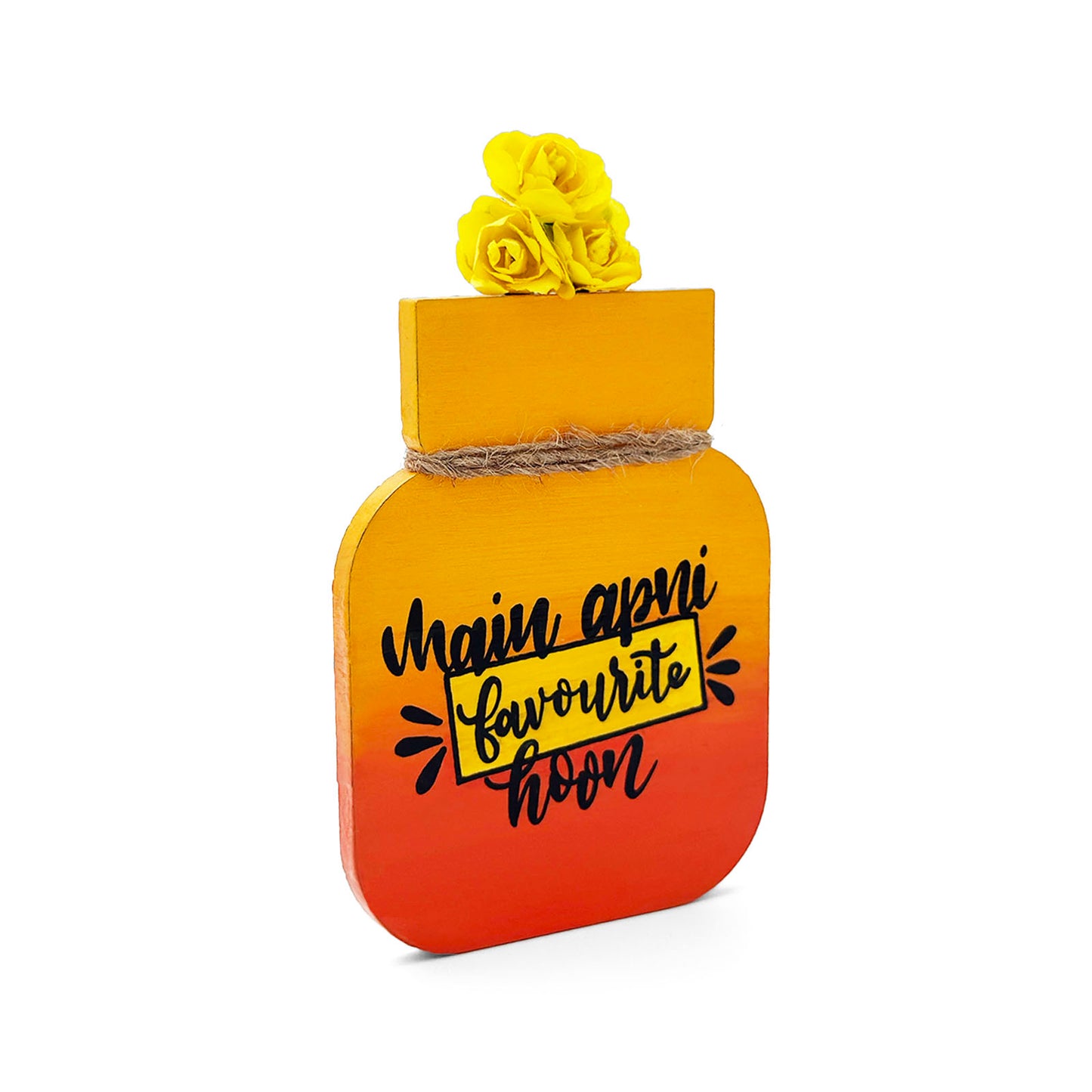 Mein Apni Favourite Hoon Hand-Painted Wooden Mason Jar Fridge Magnet - Multicolor