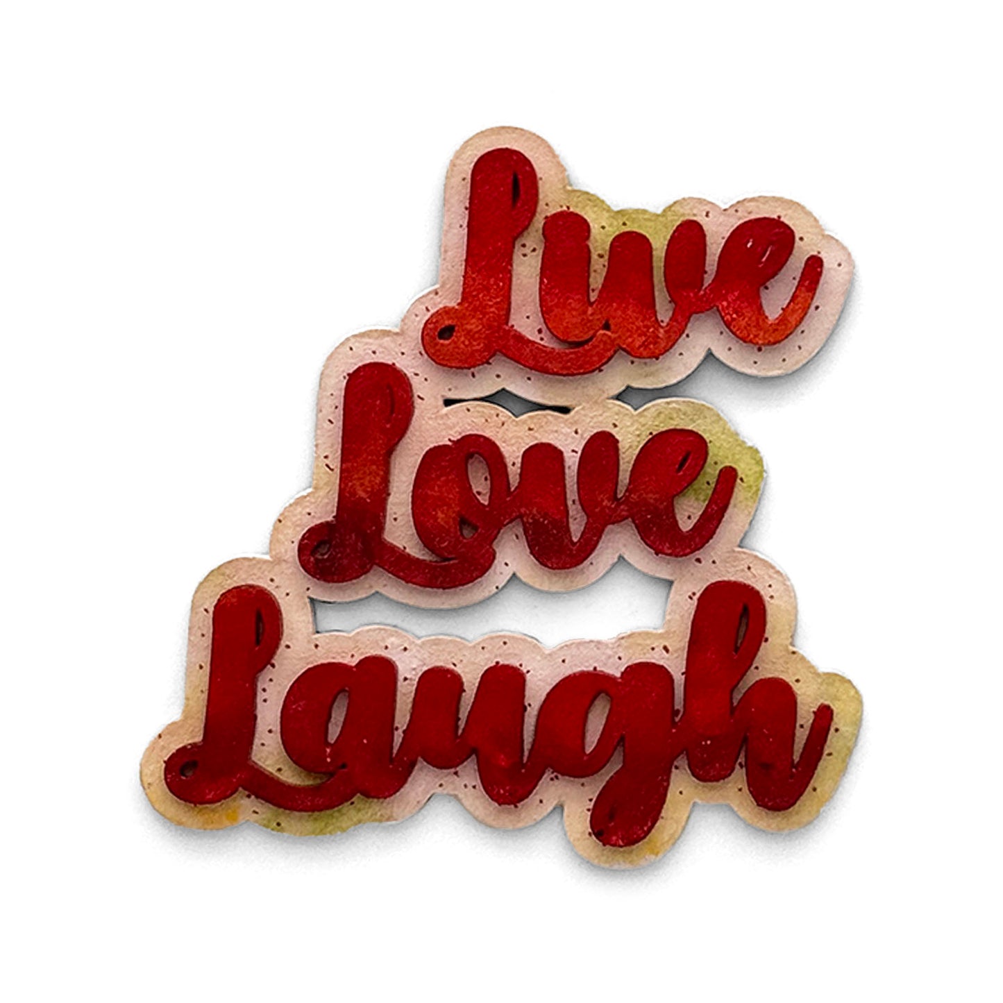 Live Love Laugh Hand-Painted Wooden Double Layered Fridge Magnet