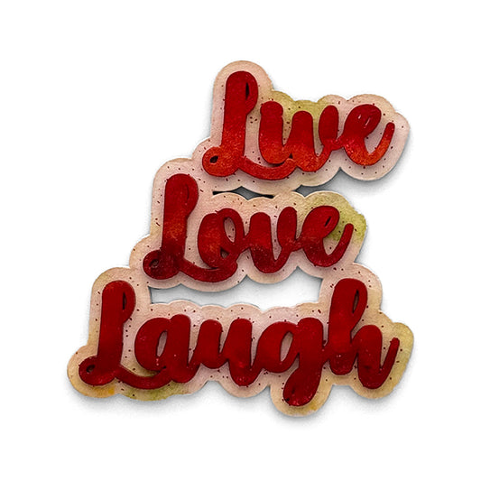 Live Love Laugh Hand-Painted Wooden Double Layered Fridge Magnet