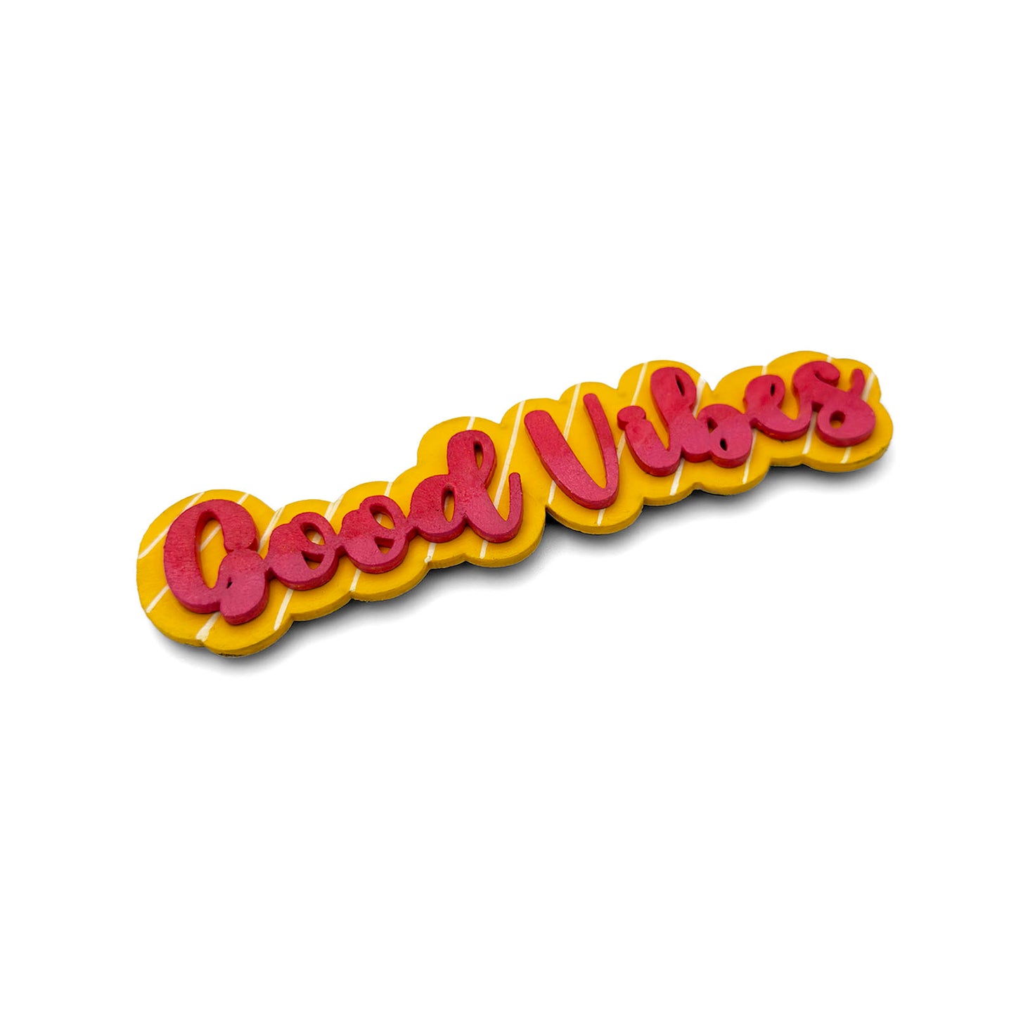 Good Vibes Hand-Painted Wooden Double Layered Fridge Magnet