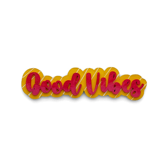 Good Vibes Hand-Painted Wooden Double Layered Fridge Magnet