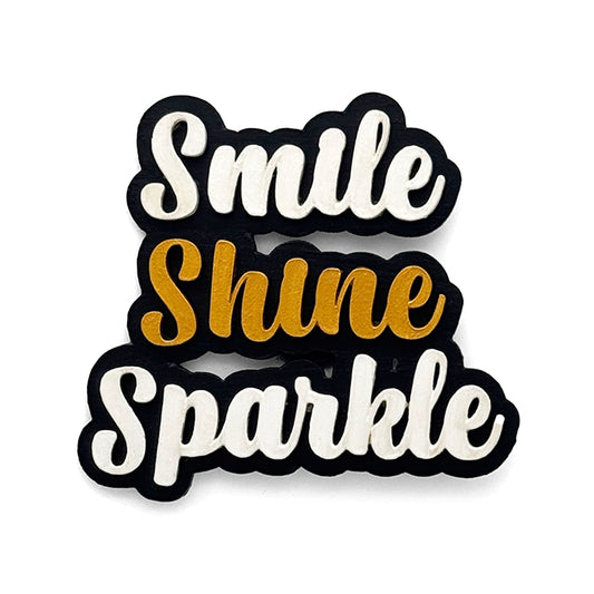 Smile Sparkle Shine Hand-Painted Wooden Double Layered Fridge Magnet