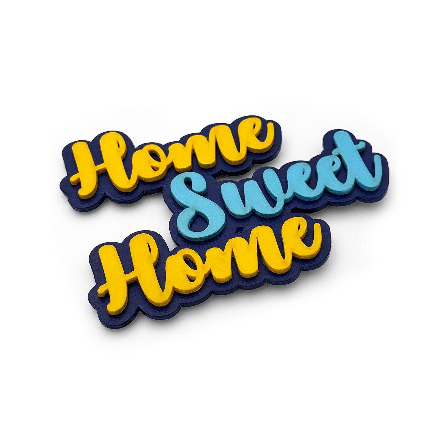 Home Sweet Home Hand-Painted Wooden Double Layered Fridge Magnet