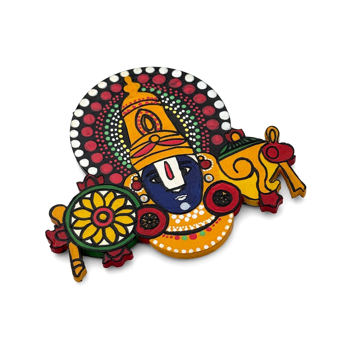 Tirupati Balaji Hand-Painted Wooden Fridge Magnet