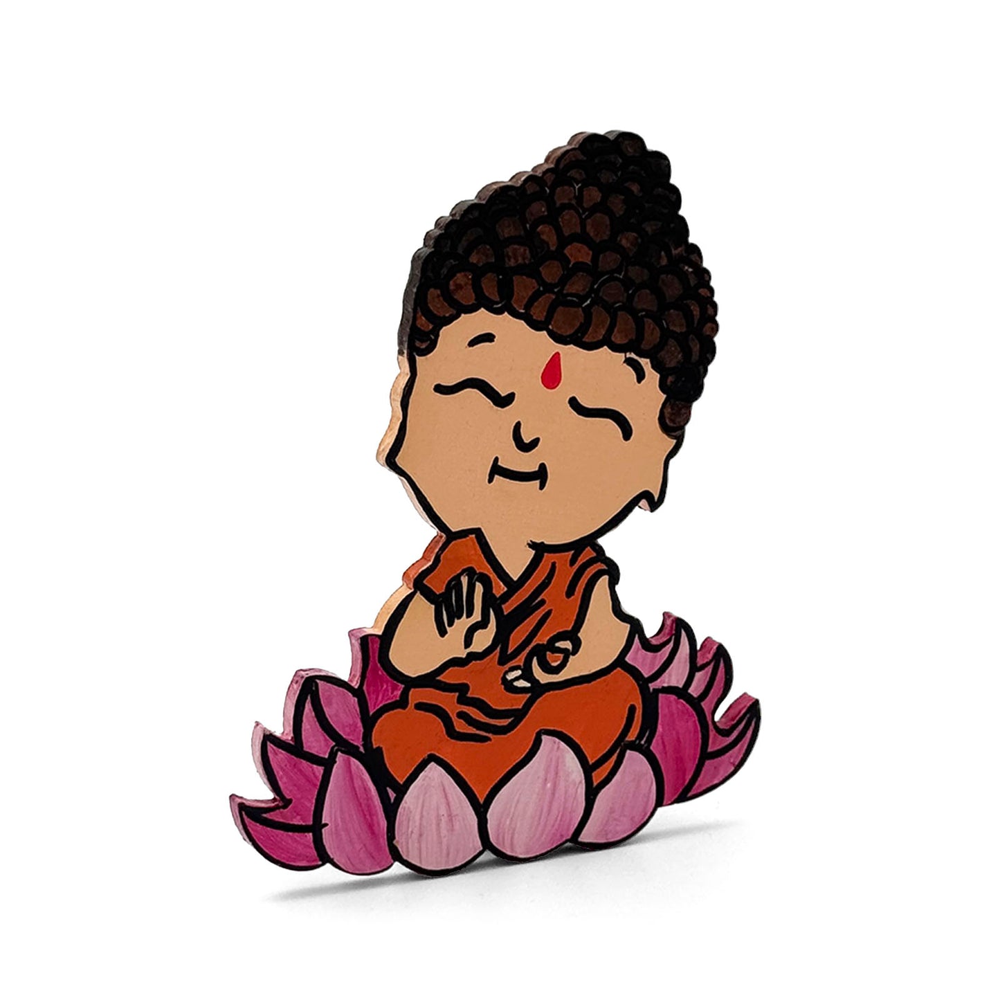 Baby Buddha Hand-Painted Wooden Fridge Magnet
