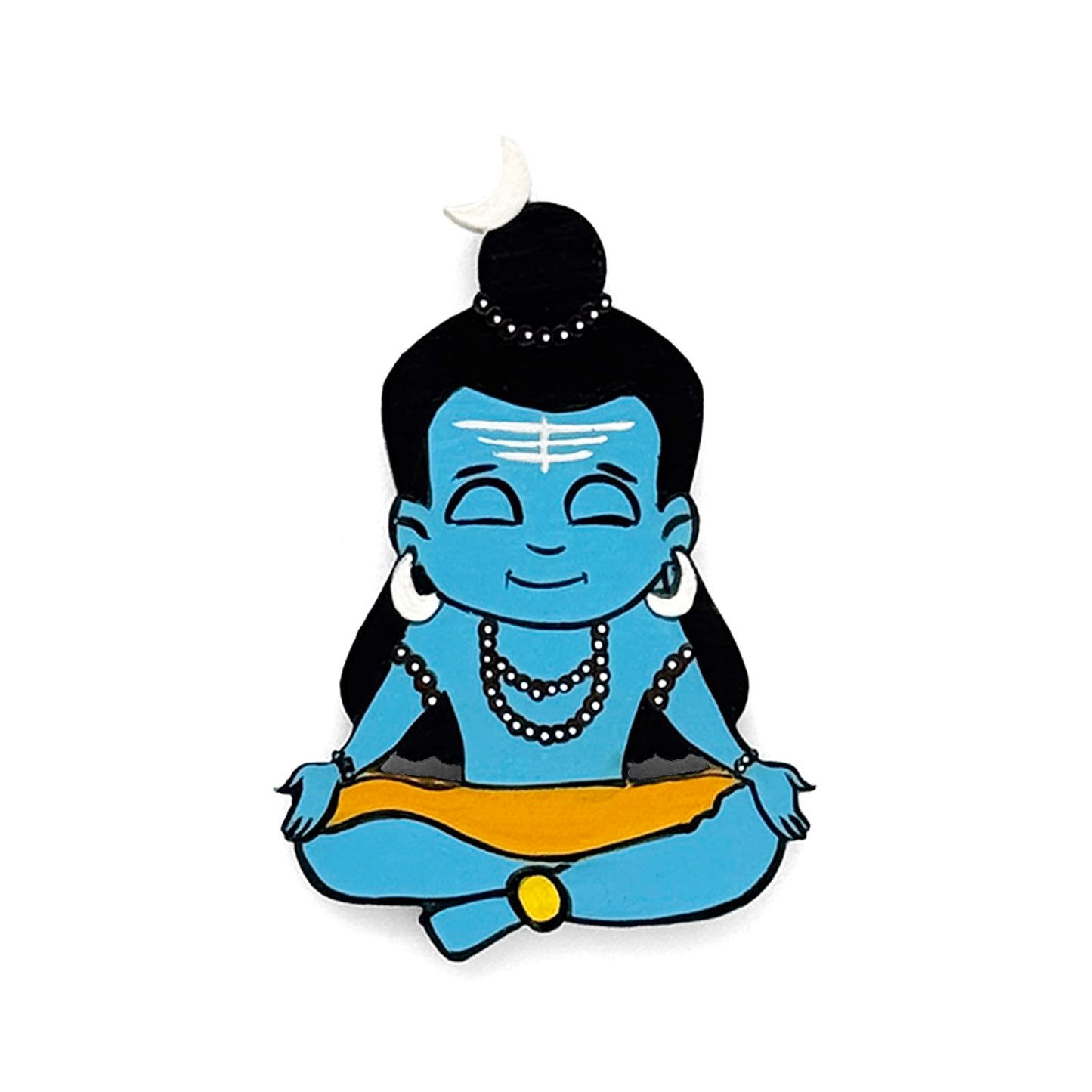 Lord Shiva Hand-Painted Wooden Fridge Magnet