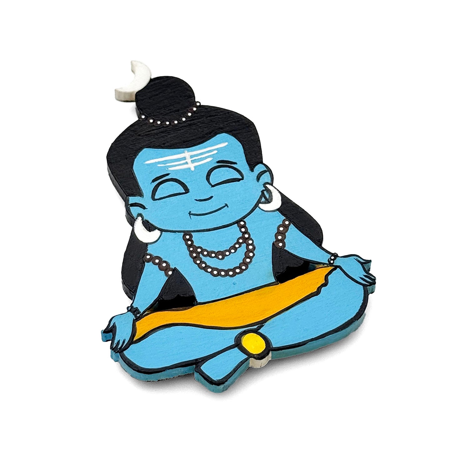 Lord Shiva Hand-Painted Wooden Fridge Magnet