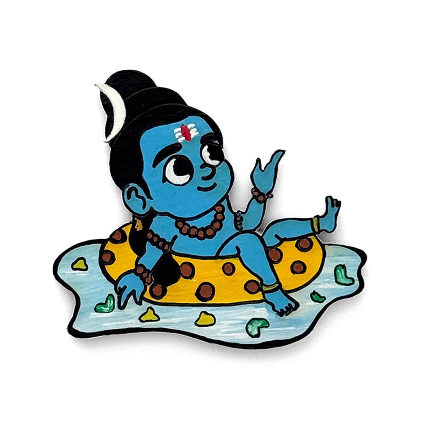 Bal Shiva Hand-Painted Wooden Fridge Magnet