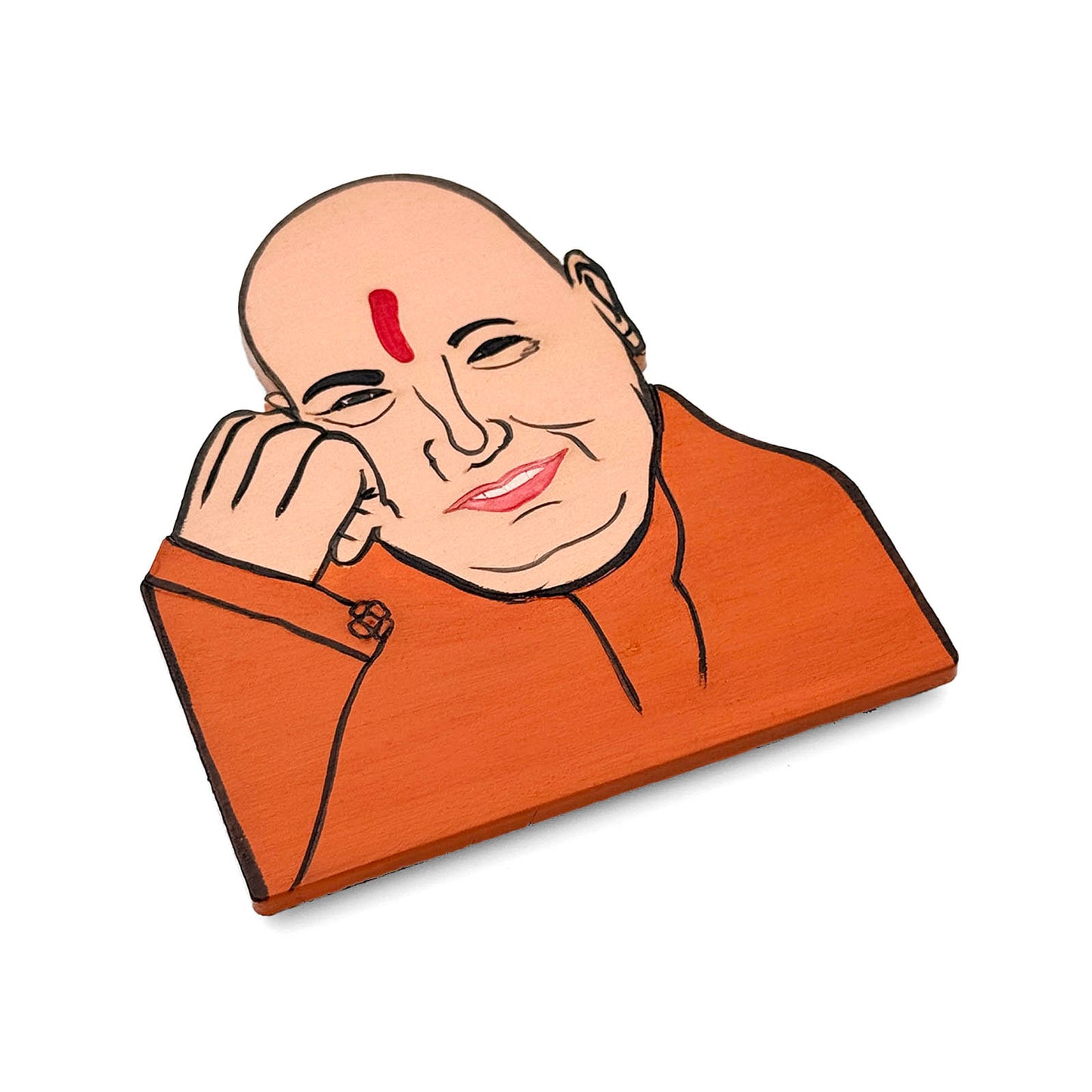 Guruji Hand-Painted Wooden Fridge Magnet