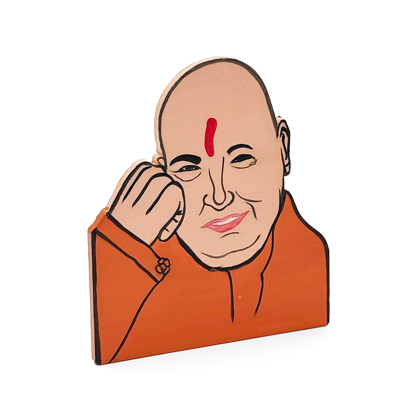 Guruji Hand-Painted Wooden Fridge Magnet