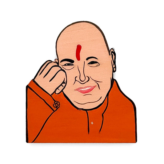 Guruji Hand-Painted Wooden Fridge Magnet